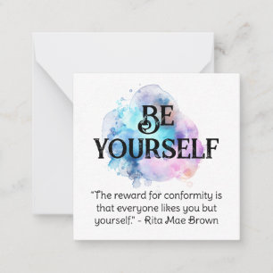 *~* BE YOURSELF AP62 WatercolorSelf Flat Note Card