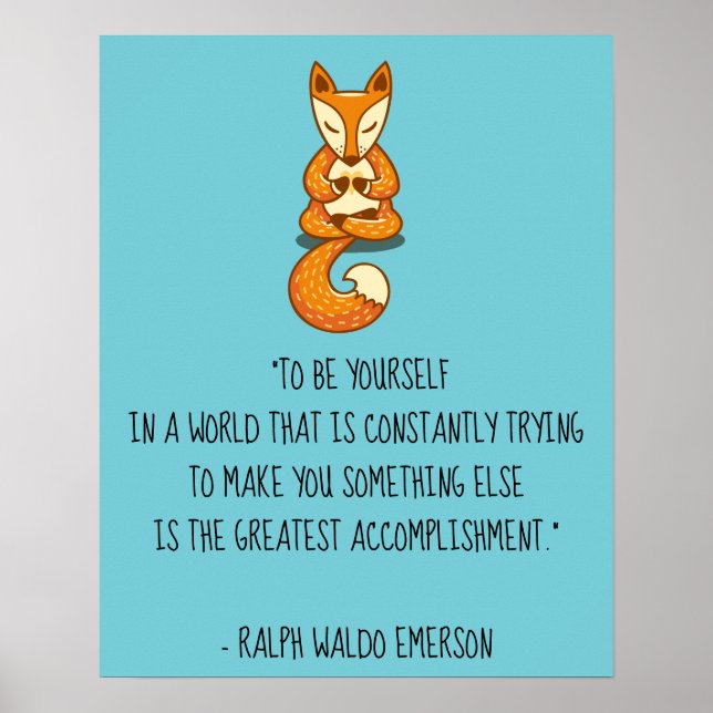 Be Yourself Emerson Quote with Fox Poster (Front)