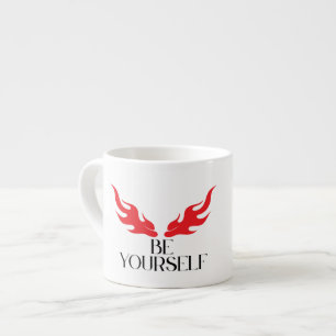 Be Yourself – Empowering Minimalist Quote Design f Espresso Cup
