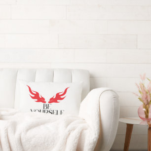 Be Yourself – Empowering Minimalist Quote Design f Lumbar Cushion