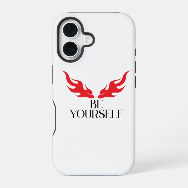 Be Yourself – Empowering Minimalist Quote Design  iPhone 16 Case (Back)