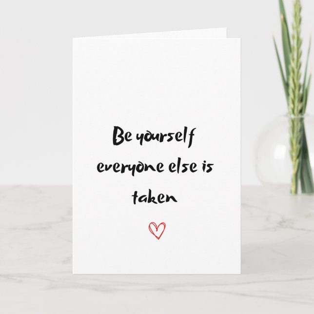 Be Yourself Inspirational Minimalistic Card (Front)