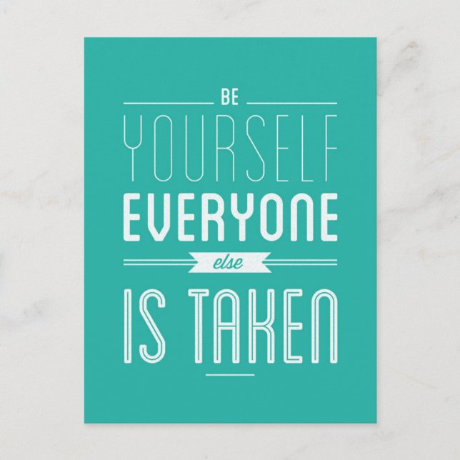 Be yourself Inspirational Quote Postcard (Front)