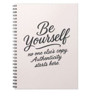Be Yourself Inspirational Quote Typography Design Notebook