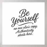 Be Yourself Inspirational Quote Typography Design