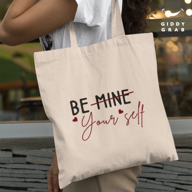 Be Yourself Inspirational Quote Valentine Natural Tote Bag (Creator Uploaded)