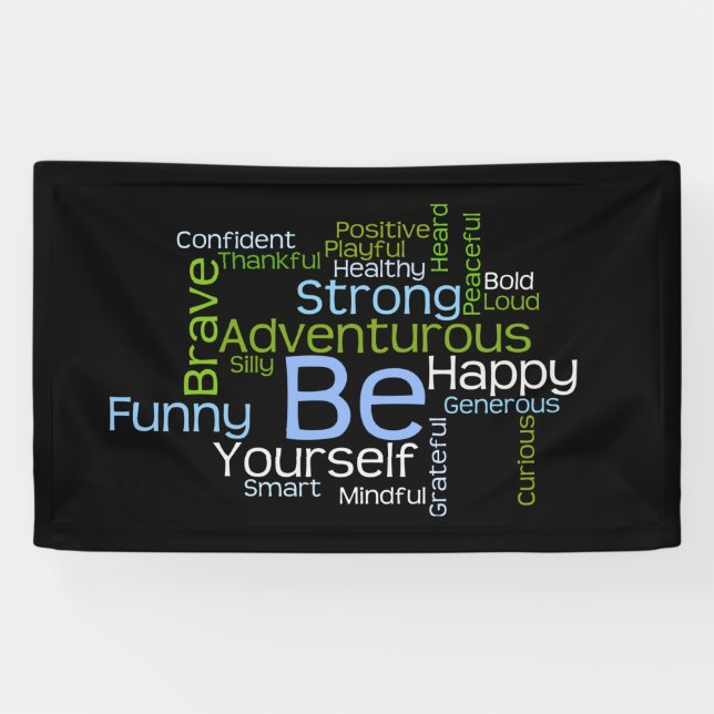 BE Yourself Inspirational Word Cloud Banner (Horizontal)