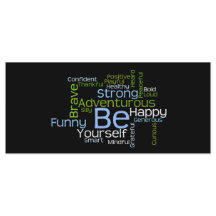 BE Yourself Inspirational Word Cloud Bookmark