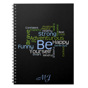 BE Yourself Inspirational Word Cloud Notebook