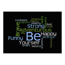 BE Yourself Inspirational Word Cloud