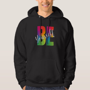 Be Yourself LGBT-Q Gay Lesbian Bi Trans Pride Squa Hoodie