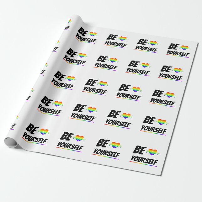 Be yourself | LGBTQ+ Pride Wrapping Paper (Unrolled)