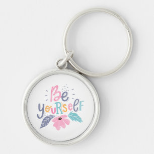 Be Yourself Pastel Flowers Key Ring
