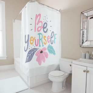 Be Yourself Pastel Flowers Shower Curtain
