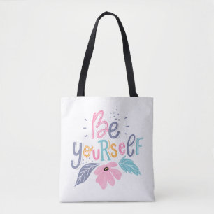 Be Yourself Pastel Flowers Tote Bag