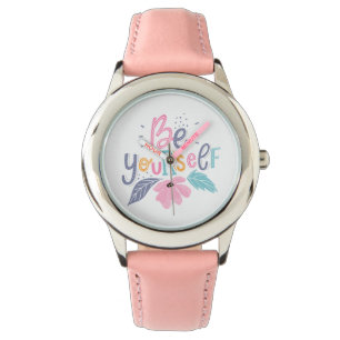 Be Yourself Pastel Flowers Watch