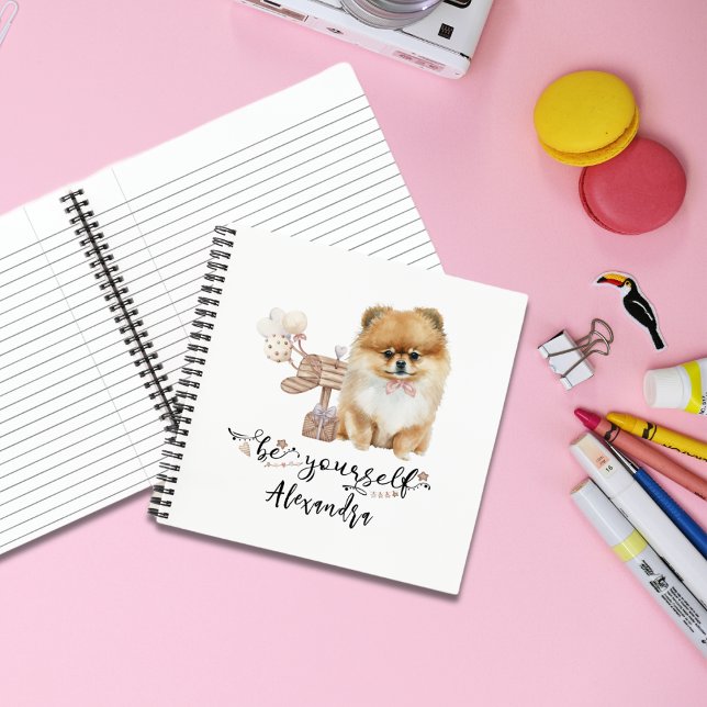 Be Yourself Personalised Pomeranian Puppy Notebook (Creator Uploaded)