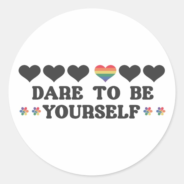 Be yourself  pride sticker (Front)