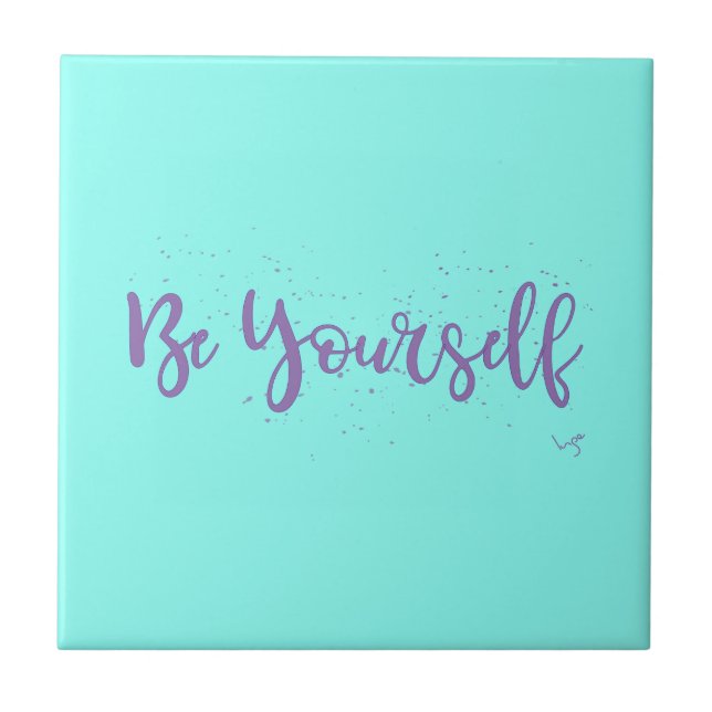 Be-Yourself-Typography-Purple Tile (Front)