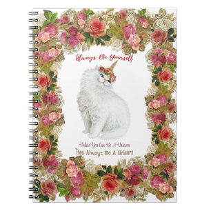 Be Yourself Unicorn Cat Notebook