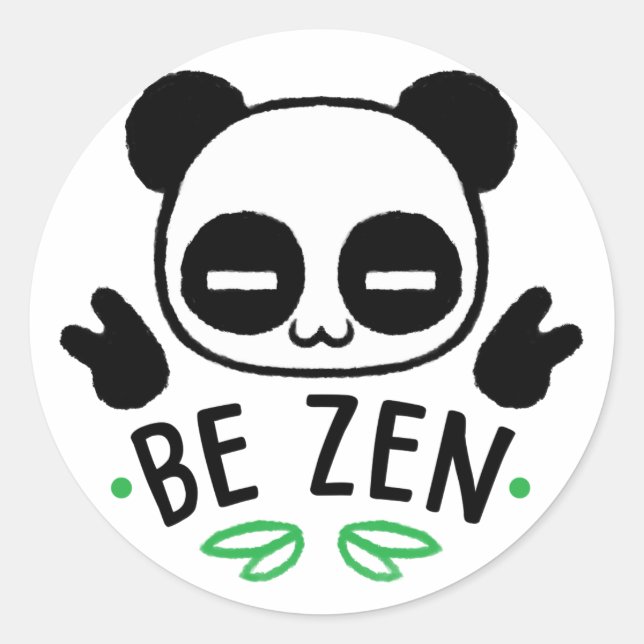 Be Zen Classic Round Sticker (Front)