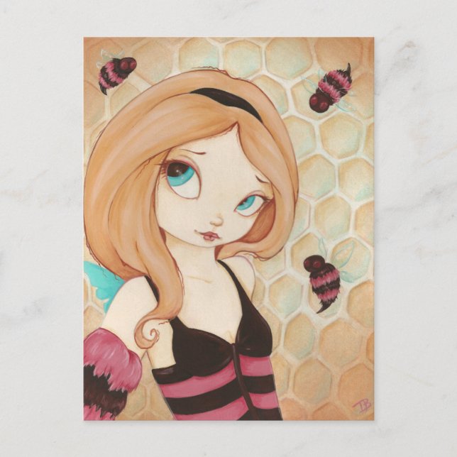 Bea - Fantasy fairy with bees Postcard (Front)