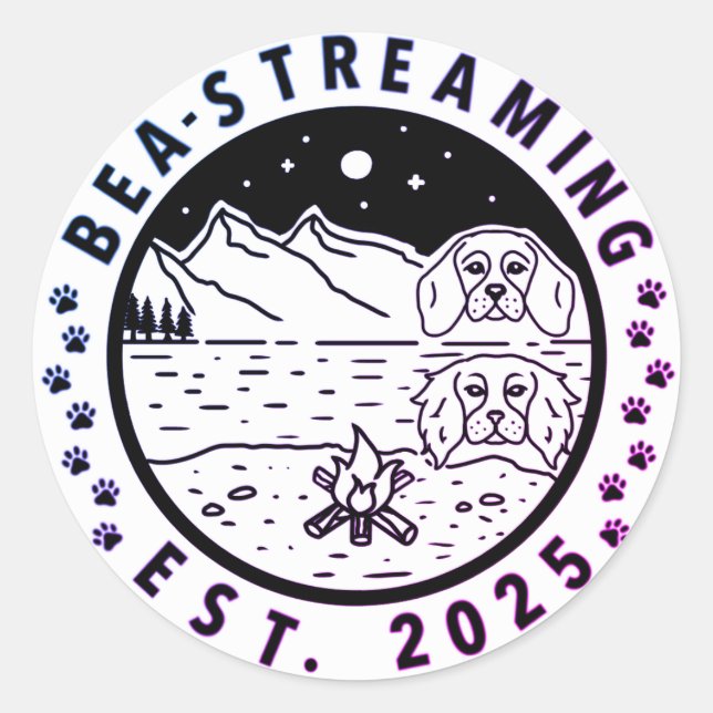 Bea-Streaming Sticker with Purple Trim (Front)
