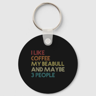 Beabull Dog Owner Coffee Lovers Funny Quote Vintag Key Ring