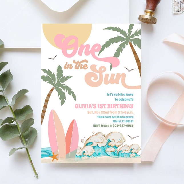 Beach 1st Birthday Party Invitation (Creator Uploaded)