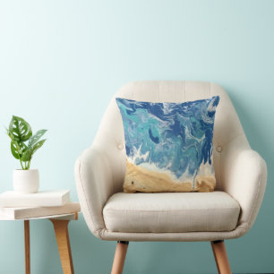 Beach Abstract Art Pillow