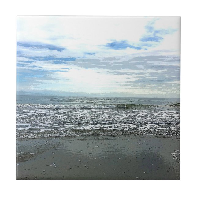 Beach Abstract Artistic Nautical Gift Favour Ceramic Tile (Front)