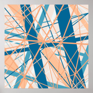 Beach Abstract Geometric Stripes Poster