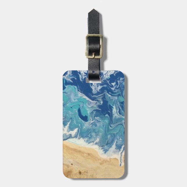 Beach Abstract Personalised Luggage Tag (Front Vertical)