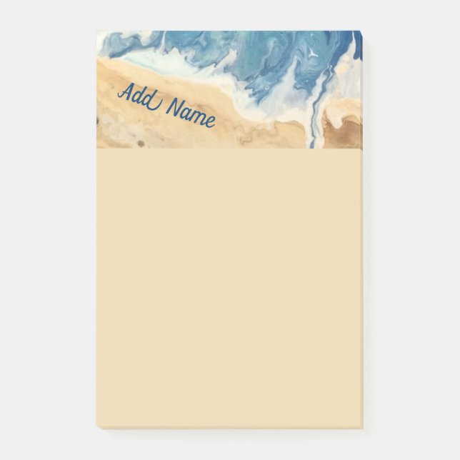 Beach Abstract Personalised Post it Note 4x6 (Front)