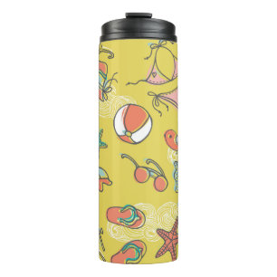 beach accessories. seamless pattern thermal tumbler