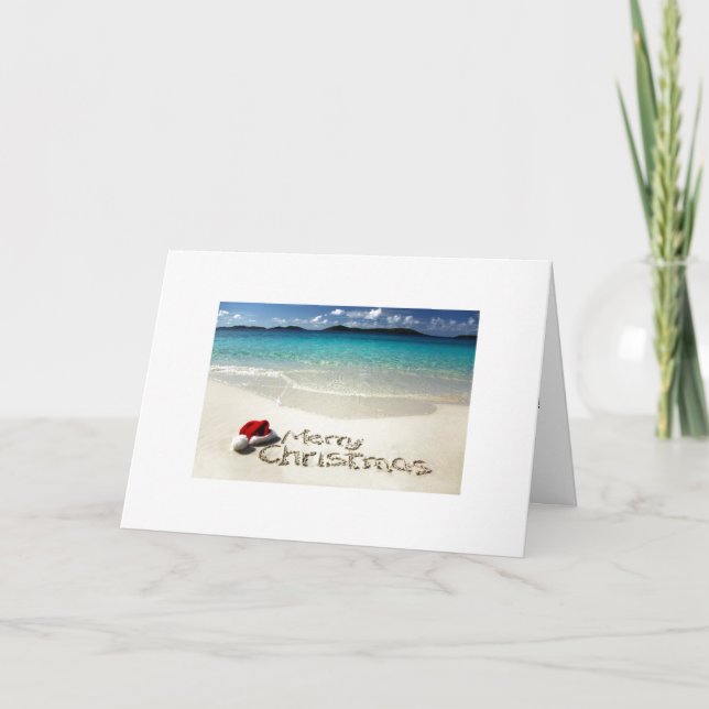 BEACH/ACROSS THE MILES CHRISTMAS HOLIDAY CARD (Front)