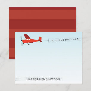 Beach Aeroplane Banner Personal Stationery Invitation