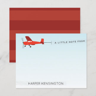 Beach Aeroplane Banner Personal Stationery Invitation