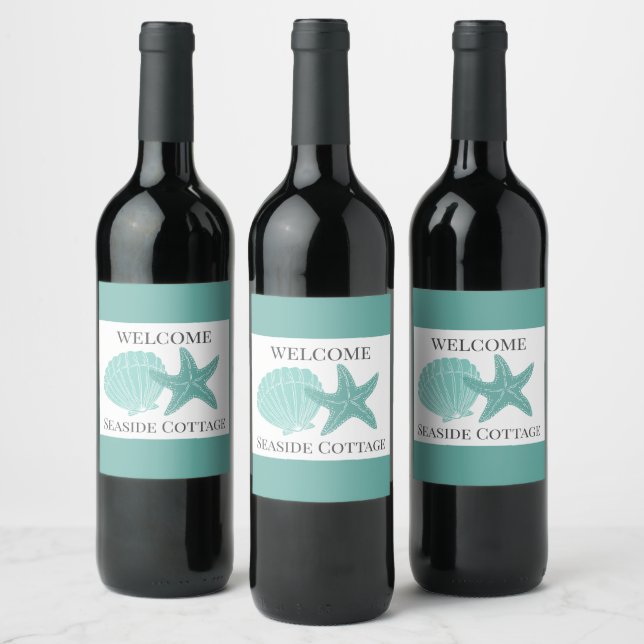 Beach Airbnb Vacation Rental Personalised Wine Label (Bottles)