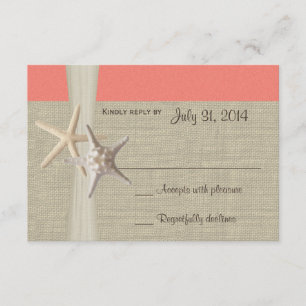 Beach Amore Coral Shell Response Card
