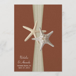 Beach Amore Starfish Wedding Invitation