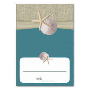 Beach Amore' Teal Seating Card
