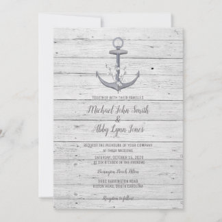 Beach Anchor Destination Wedding Invitation