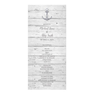 Beach Anchor Destination Wedding Program Rack Card