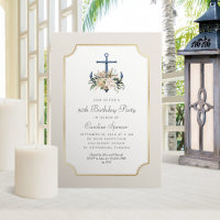 Beach Anchor Nautical Birthday Invitation