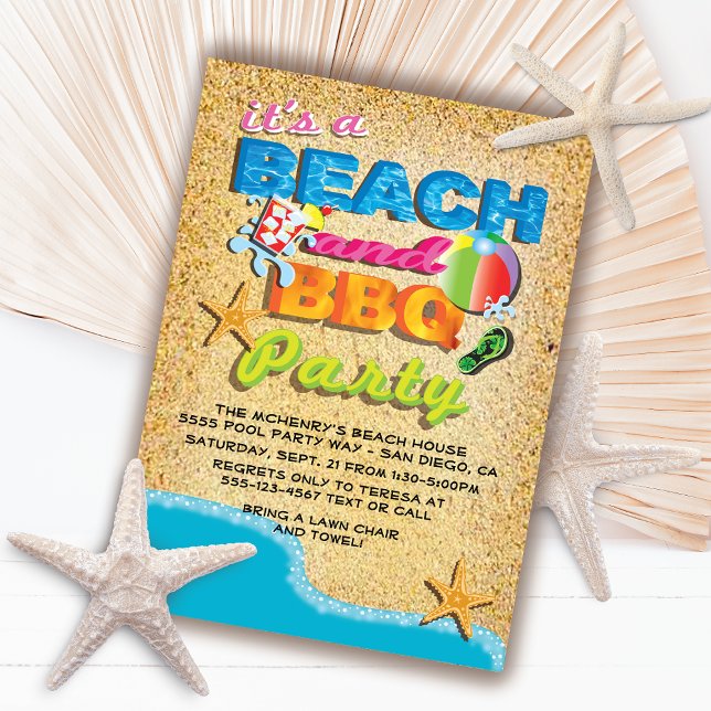 Beach and BBQ Party Invitations (Creator Uploaded)