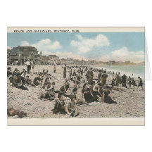 Beach and Boulevad, Winthrop, MA vintage postcard