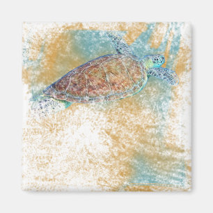 Beach And Coastal Art with Sea Turtle Magnet