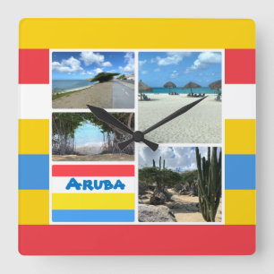 Beach and Desert Aruba  Square Wall Clock