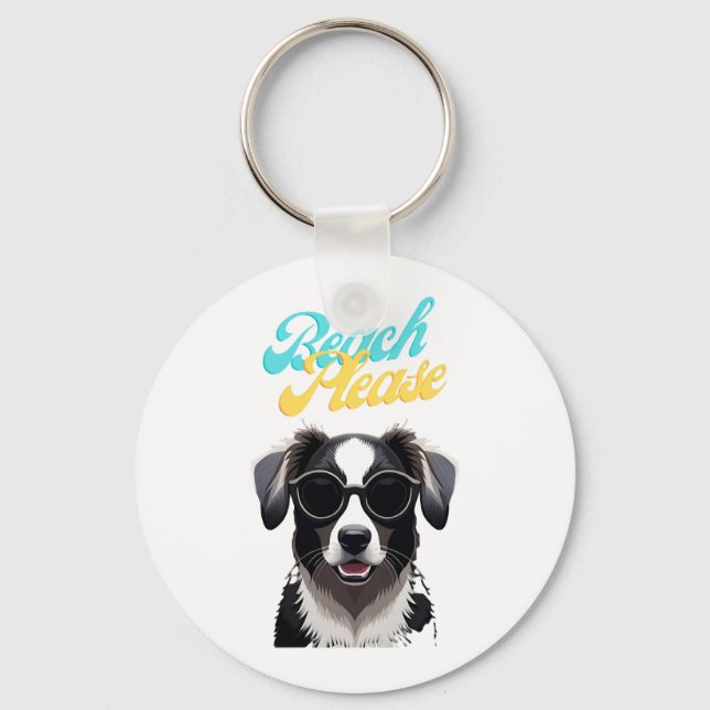 Beach and Dogs Key Ring (Front)